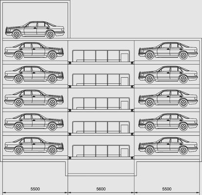 Parkeergarage met intelligente auto-lift