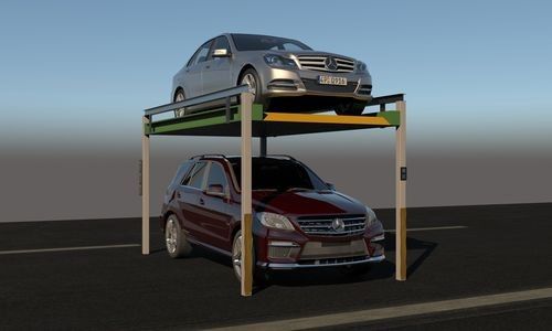 Beamless ontwerp Vier kolommen hydraulische lift voor beperkte parkeergelegenheid en grote voetafdruk problemen