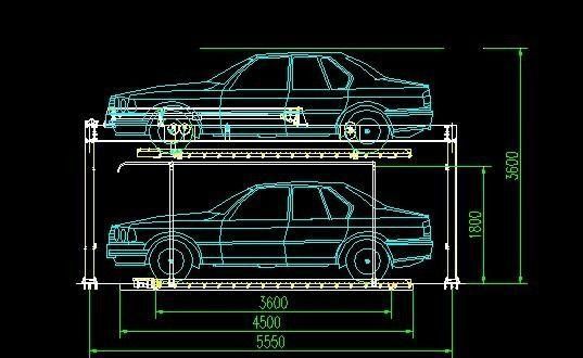 Beamless ontwerp Vier kolommen hydraulische lift voor beperkte parkeergelegenheid en grote voetafdruk problemen